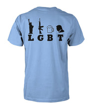 Load image into Gallery viewer, Black Rifle / LGBT- Liberty, Guns, Beer, Trump (Image On Back)
