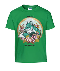 Beware The Doom Fox Shirt Gildan Kids
